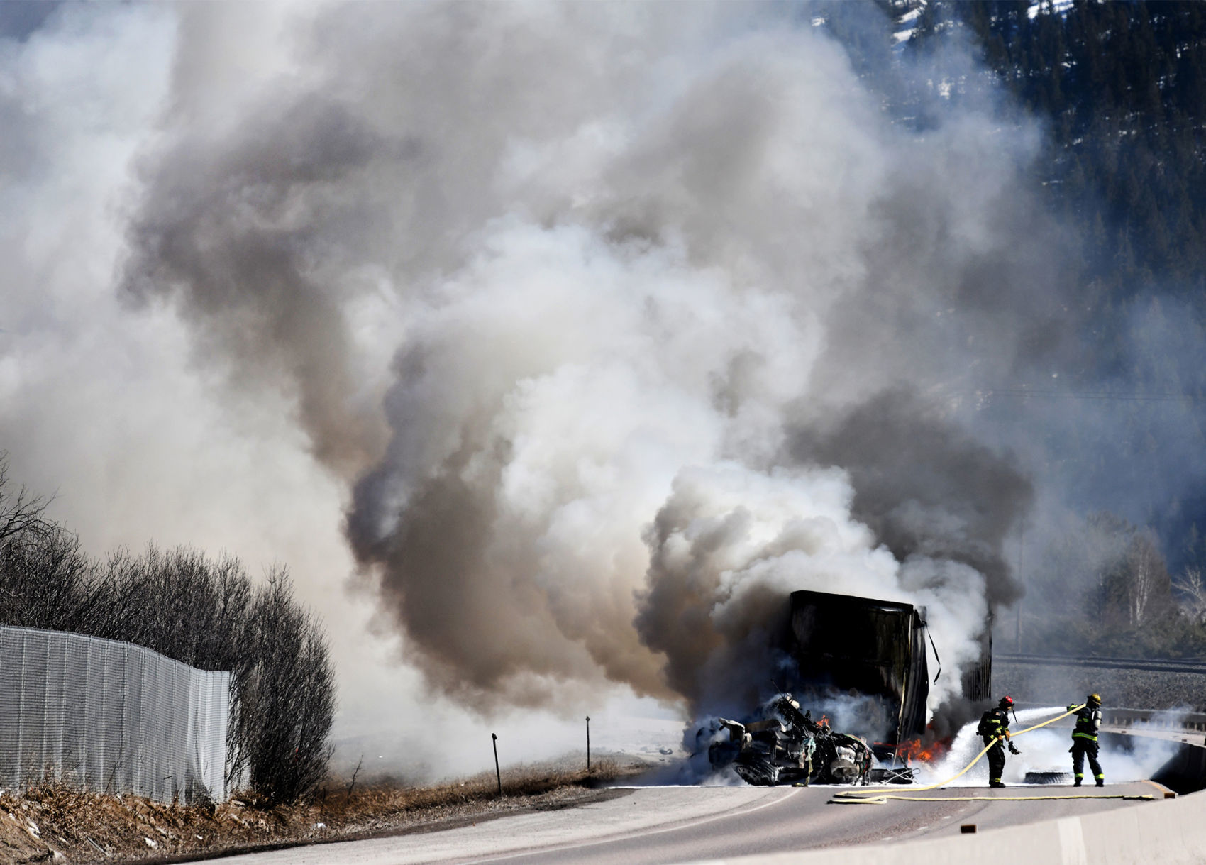 Tractor trailer fire
